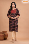 BLACK RED BOUTIQUE COTTON KURTI