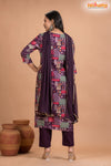 PURPLE MULTICOLOR SHIMMER SILK  KURTI