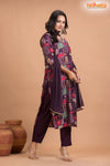 PURPLE MULTICOLOR SHIMMER SILK  KURTI