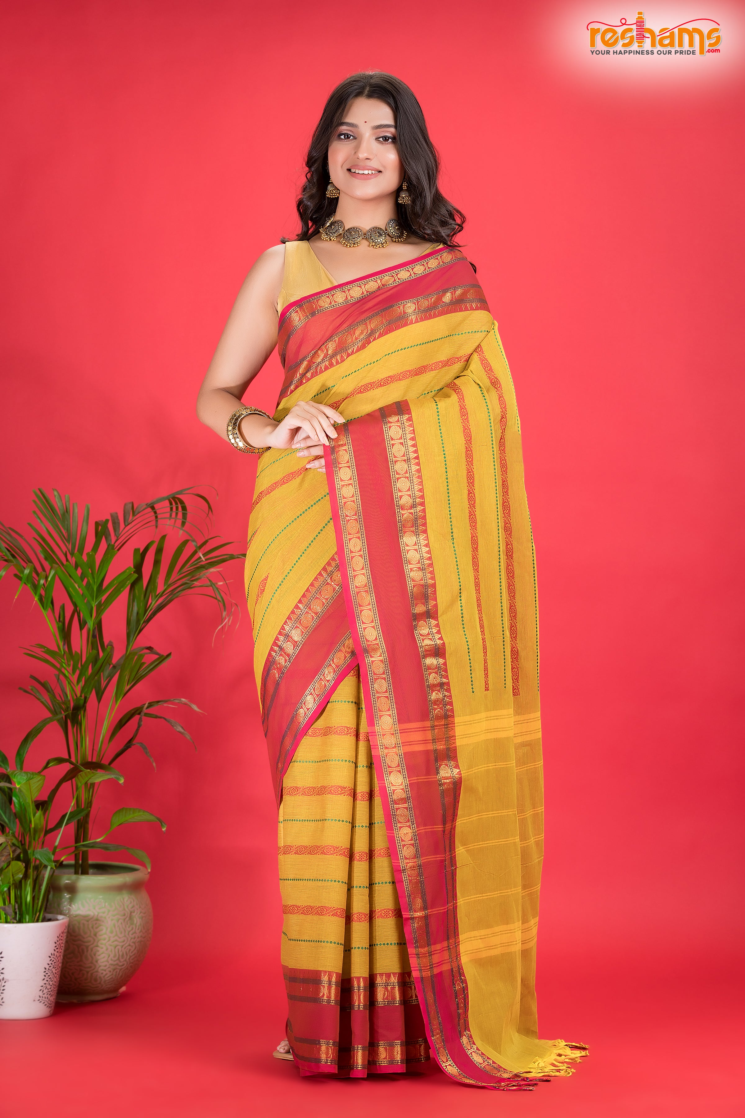 KOVAI KORA COTTON PURPLE YELLOW