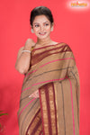 KOVAI KORA COTTON PURPLE GOLDEN BROWN