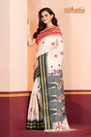 Vidarbha Pure Tussar White with Gujrathi Stitch