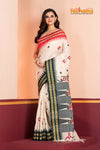 Vidarbha Pure Tussar White with Gujrathi Stitch