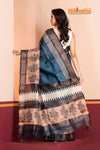 PURE PRINTED TUSSAR SILK BLUE