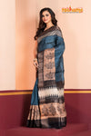 PURE PRINTED TUSSAR SILK BLUE