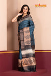 PURE PRINTED TUSSAR SILK BLUE