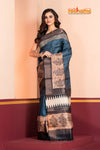 PURE PRINTED TUSSAR SILK BLUE