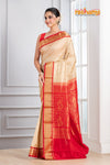 Kanjivaram Pure Silk White Red