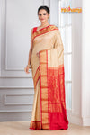 Kanjivaram Pure Silk White Red