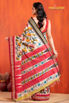 Vidarbha Pure Tussar White Red Kalamkari