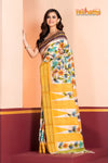 Vidarbha Pure Tussar White Yellow Kalamkari