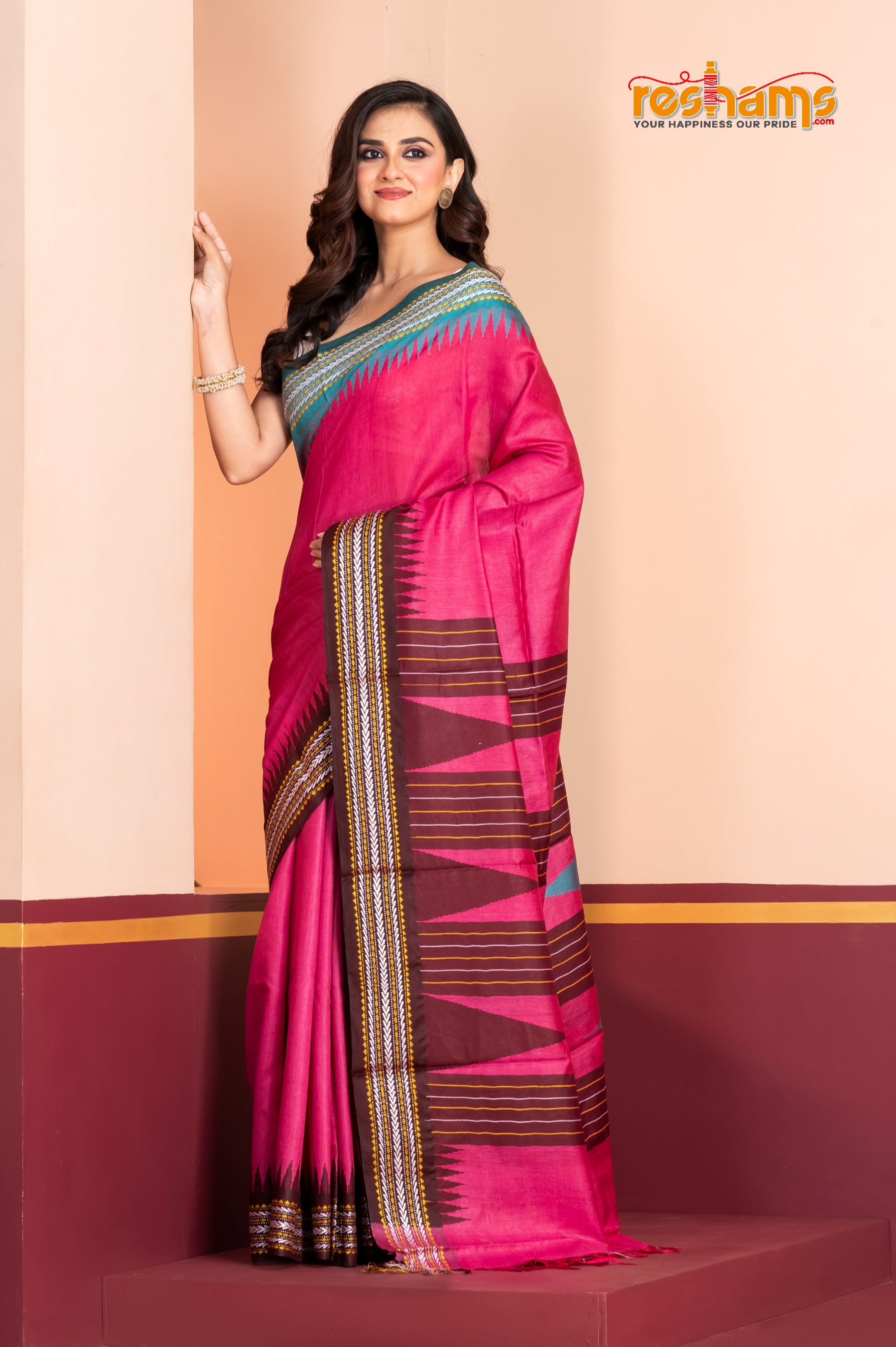 Vidarbha Pure Tussar Pink