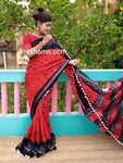Mul Cotton with PomPom Lace – Red