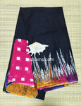 Mul Cotton Digital Print Saree – Black