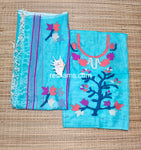 Pure Cotton Jamdani work Handwoven unstitched suit in Sea Green