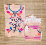 Pure Cotton Jamdani work Handwoven unstitched suit in Light Yellow