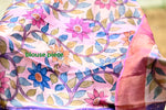 Tussar Shibori Kalamkari Silk Saree in Pink Red Purple Colour - Handwoven