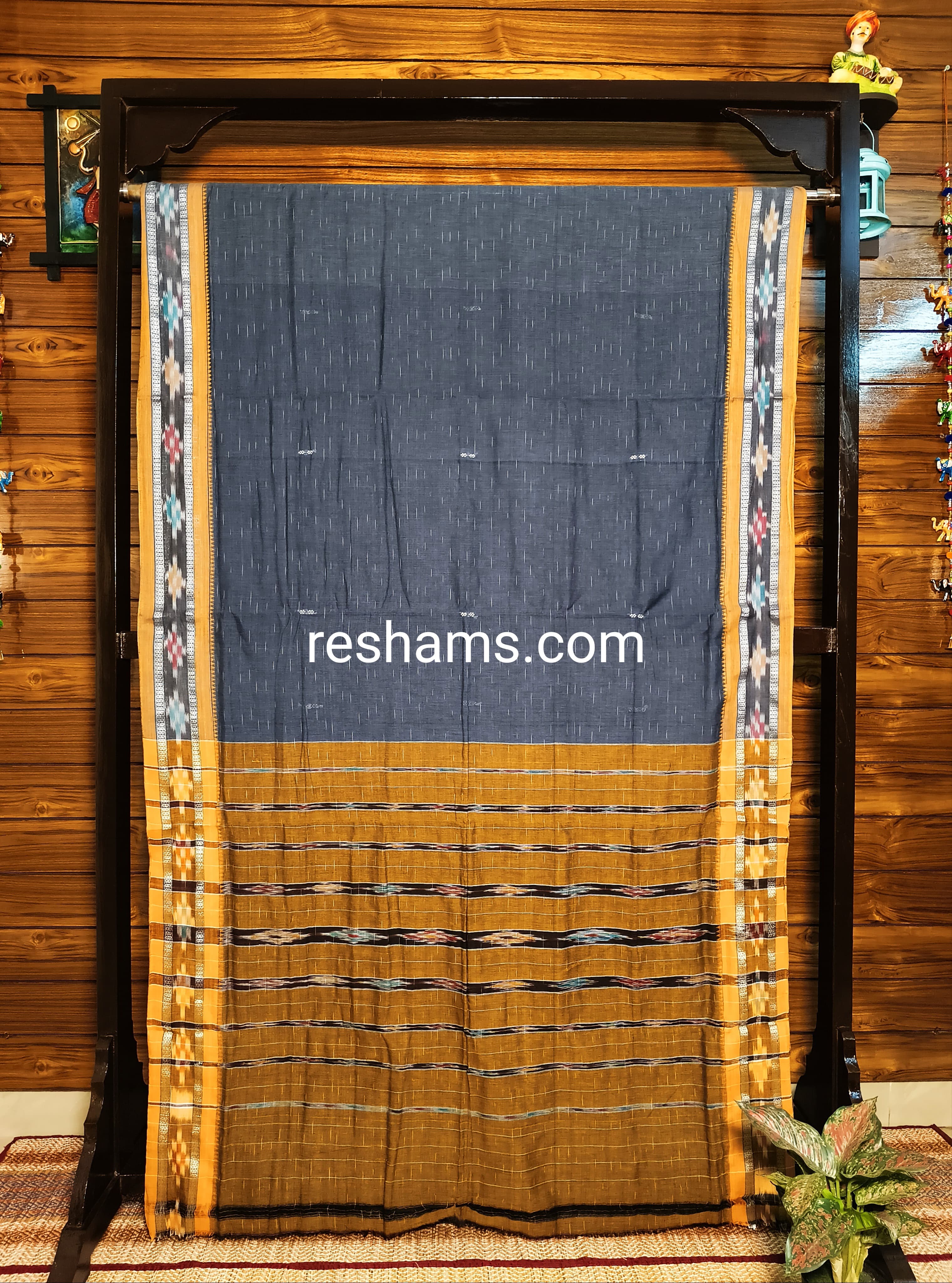 Pure Sambalpuri Cotton Saree -  Colour Grey