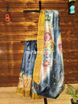 Hand Embroidered Kantha Stitch Mixed Saree – Woven in Pure Tussar Silk