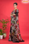Murshidabad Mulberry Silk Black Hand Paint
