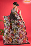 Murshidabad Mulberry Silk Black Hand Paint