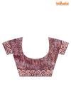 Linen batik cotton silk – black Body with Golden Zari Border