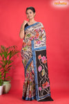 Murshidabad Mulberry Silk White Hand Paint