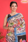 Murshidabad Mulberry Silk White Hand Paint