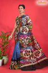 Murshidabad Mulberry Silk Blue Hand Paint