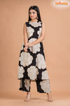BLACK BIG FLORAL COORD SET