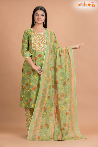 LIGHT GREEN COTTON KURTI