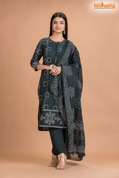 DEEP GREEN COTTON KURTI