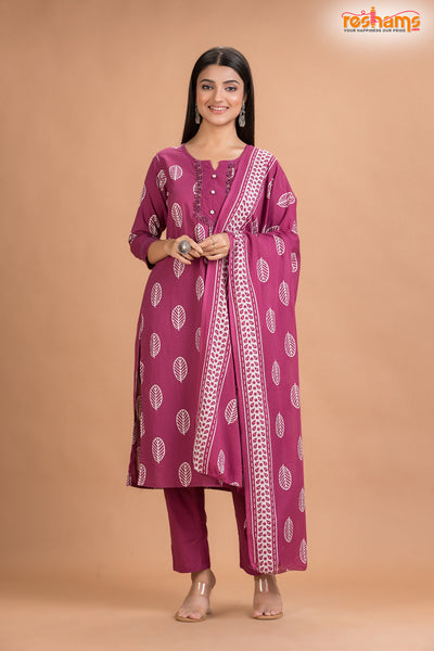 PURPLE PINK COTTON KURTI