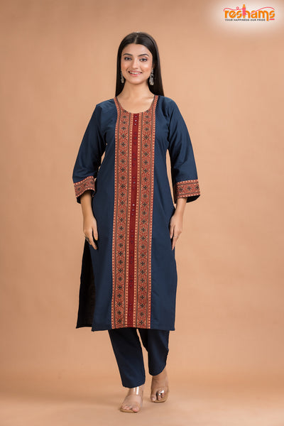 DEEP BLUE COTTON KURTI