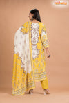 YELLOW FLORAL COTTON KURTI