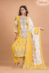YELLOW FLORAL COTTON KURTI