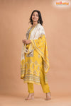 YELLOW FLORAL COTTON KURTI