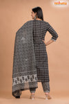 BLACK WHITE COTTON KURTI