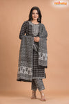 BLACK WHITE COTTON KURTI