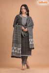 BLACK WHITE COTTON KURTI