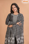 BLACK WHITE COTTON KURTI