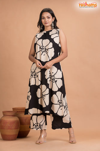 BLACK FLORAL COORD SET