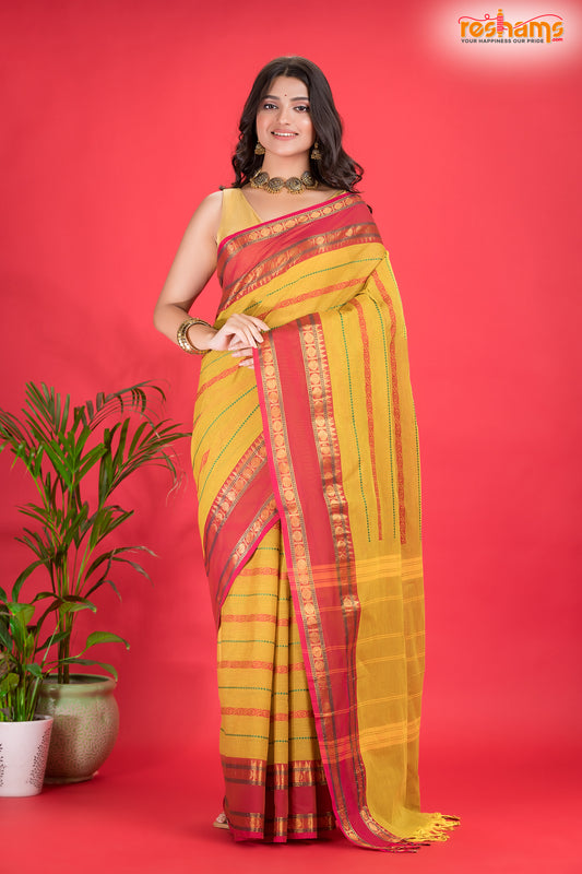 KOVAI KORA COTTON PURPLE YELLOW