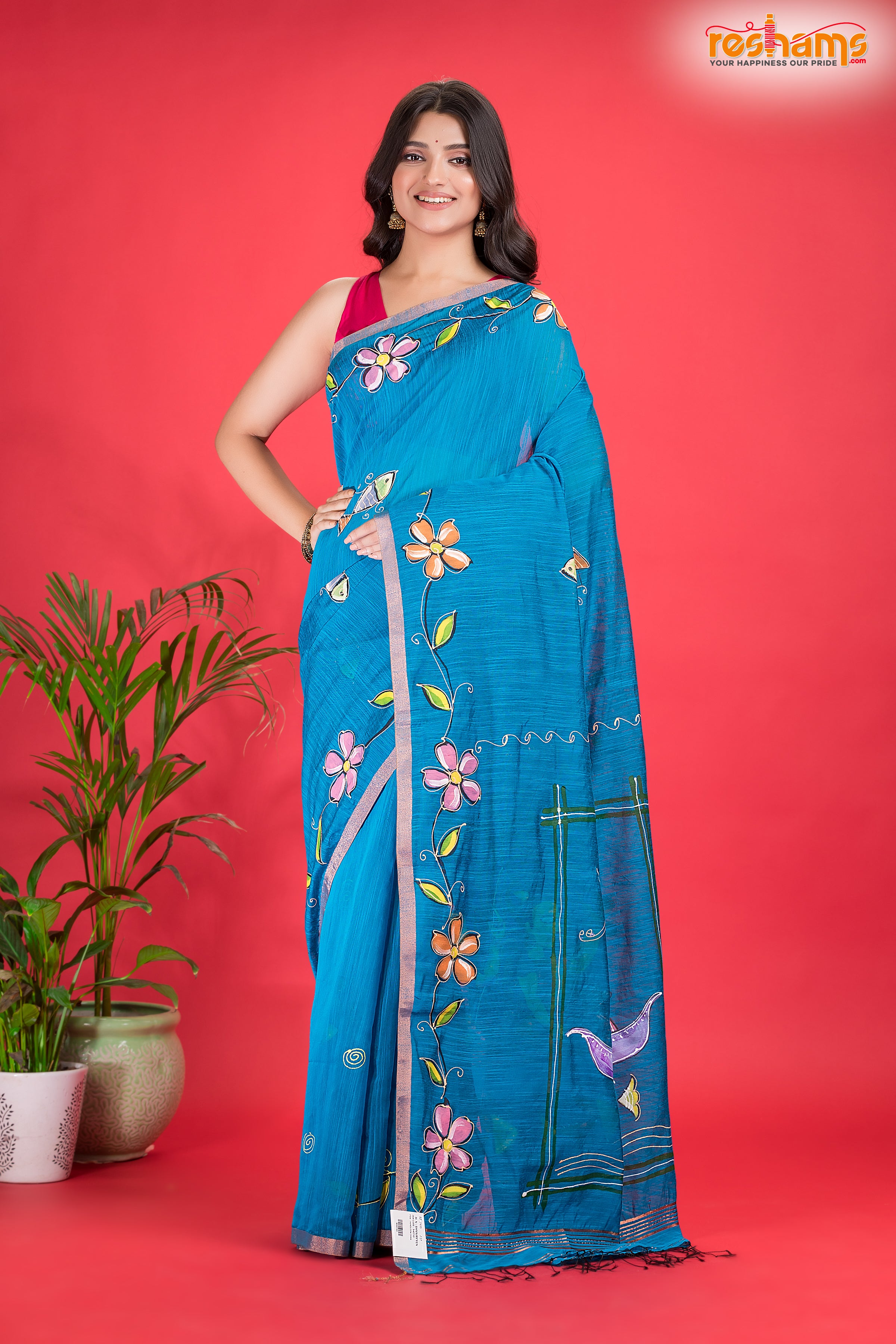 LINEN Handpaint Skyblue