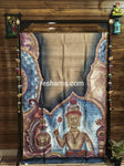 Hand Embroidered Hand Painted Kantha Stitch Mixed Saree – Woven in Pure Tussar Silk