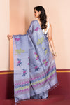 Pure Tussar Silk Jamdani Grey