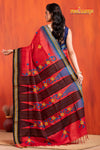 Vidarbha Pure Tussar Red With Gujrathi Stitch