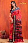 Vidarbha Pure Tussar Red With Gujrathi Stitch