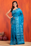 Pure Tussar Silk Jamdani Blue