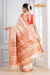 Assam Silk Red White